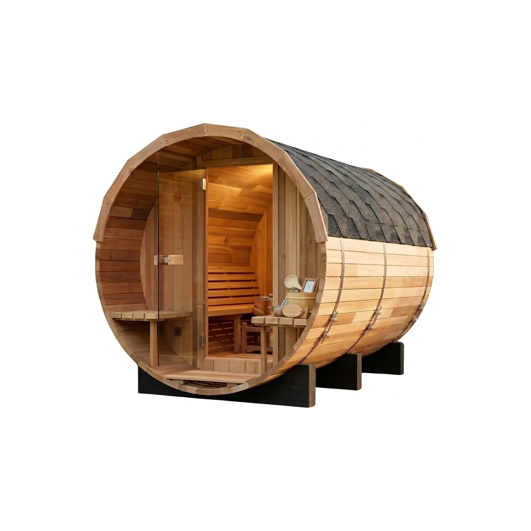 Barrel Sauna interior